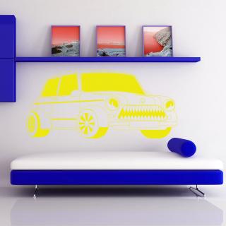 Samolepka Detské autíčko Farba: žlutá, Veľkosť: 40 x 20 cm