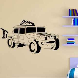 Samolepka Detské autíčko Jeep Farba: černá, Veľkosť: 100 x 58 cm