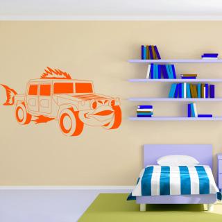 Samolepka Detské autíčko Jeep Farba: oranžová, Veľkosť: 100 x 58 cm