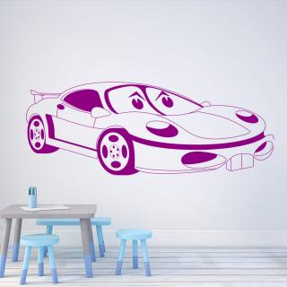 Samolepka Detské autíčko Porsche Farba: fialová, Veľkosť: 100 x 44 cm