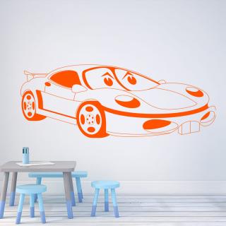 Samolepka Detské autíčko Porsche Farba: oranžová, Veľkosť: 100 x 44 cm