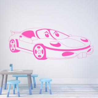 Samolepka Detské autíčko Porsche Farba: růžová, Veľkosť: 100 x 44 cm