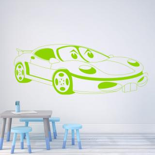 Samolepka Detské autíčko Porsche Farba: zelená, Veľkosť: 100 x 44 cm