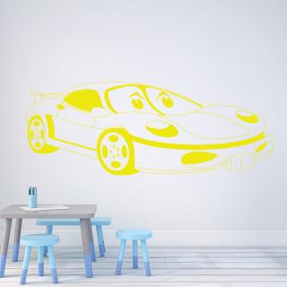 Samolepka Detské autíčko Porsche Farba: žlutá, Veľkosť: 40 x 18 cm