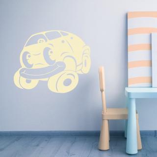 Samolepka Detské malé autíčko Farba: béžová, Veľkosť: 100 x 93 cm