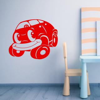 Samolepka Detské malé autíčko Farba: červená, Veľkosť: 40 x 38 cm