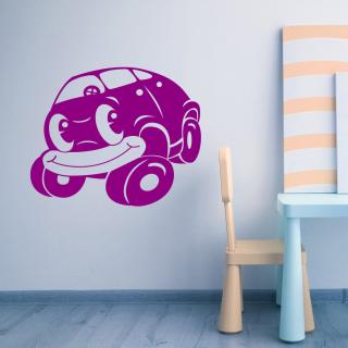 Samolepka Detské malé autíčko Farba: fialová, Veľkosť: 100 x 93 cm