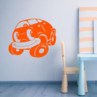 Samolepka Detské malé autíčko Farba: oranžová, Veľkosť: 100 x 93 cm