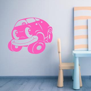 Samolepka Detské malé autíčko Farba: růžová, Veľkosť: 100 x 93 cm