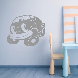 Samolepka Detské malé autíčko Farba: šedá, Veľkosť: 40 x 38 cm