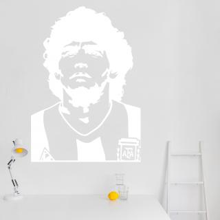 Samolepka Diego Maradona Farba: biela, Veľkosť: 100 x 70 cm