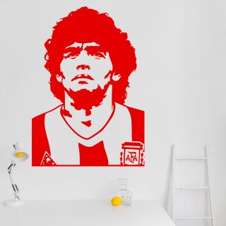 Samolepka Diego Maradona Farba: červená, Veľkosť: 100 x 70 cm