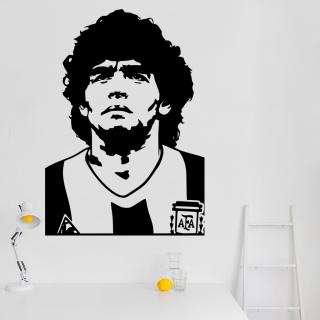 Samolepka Diego Maradona Farba: čierna, Veľkosť: 100 x 70 cm