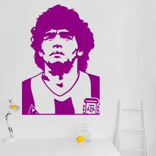 Samolepka Diego Maradona Farba: fialová, Veľkosť: 100 x 70 cm