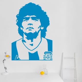 Samolepka Diego Maradona Farba: modrá, Veľkosť: 100 x 70 cm