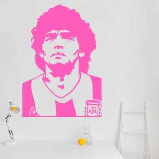 Samolepka Diego Maradona Farba: ružová, Veľkosť: 100 x 70 cm