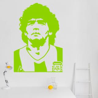 Samolepka Diego Maradona Farba: zelená, Veľkosť: 100 x 70 cm