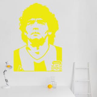Samolepka Diego Maradona Farba: žltá, Veľkosť: 100 x 70 cm