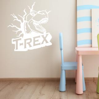 Samolepka Dinosaurus T-REX Farba: biela, Veľkosť: 100 x 109 cm