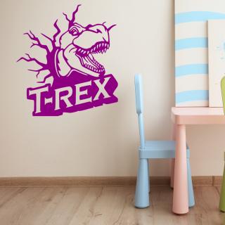 Samolepka Dinosaurus T-REX Farba: fialová, Veľkosť: 100 x 109 cm