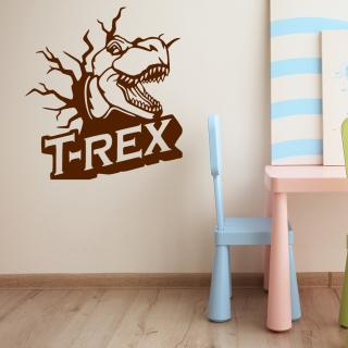 Samolepka Dinosaurus T-REX Farba: hnedá, Veľkosť: 100 x 109 cm