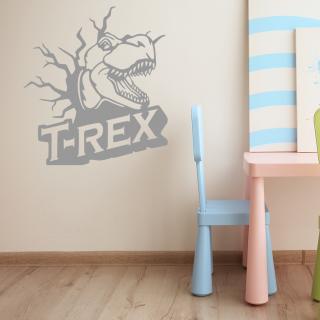 Samolepka Dinosaurus T-REX Farba: šedá, Veľkosť: 100 x 109 cm