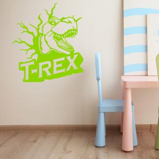 Samolepka Dinosaurus T-REX Farba: zelená, Veľkosť: 100 x 109 cm