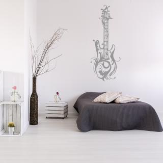 Samolepka Dizajnová gitara Farba: šedá, Veľkosť: 100 x 40 cm