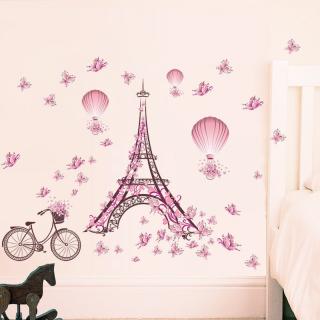 Samolepka Eiffelova veža s motýlikmi