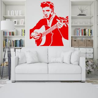 Samolepka Elvis Presley Farba: červená, Veľkosť: 100 x 93 cm