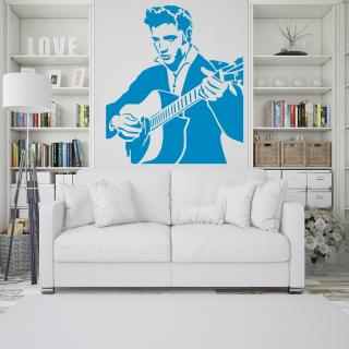 Samolepka Elvis Presley Farba: modrá, Veľkosť: 100 x 93 cm