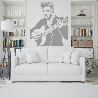 Samolepka Elvis Presley Farba: šedá, Veľkosť: 100 x 93 cm