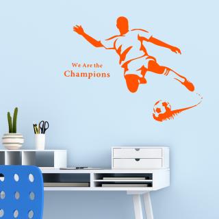 Samolepka Futbalista Farba: oranžová, Veľkosť: 100 x 75 cm