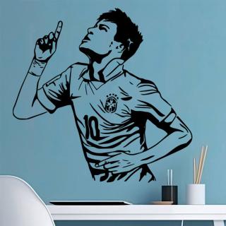 Samolepka Futbalista Neymar Farba: černá, Veľkosť: 100 x 97 cm