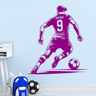 Samolepka Futbalista s menom Farba: fialová, Veľkosť: 80 x 87 cm