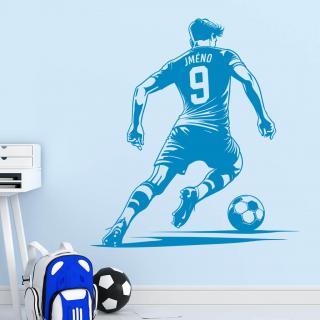 Samolepka Futbalista s menom Farba: modrá, Veľkosť: 40 x 43 cm