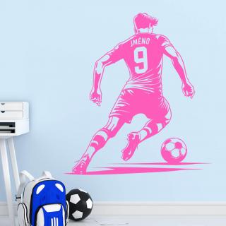 Samolepka Futbalista s menom Farba: růžová, Veľkosť: 100 x 109 cm