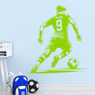 Samolepka Futbalista s menom Farba: zelená, Veľkosť: 60 x 65 cm