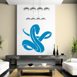Samolepka Hadí tanec Farba: modrá, Veľkosť: 60 x 56 cm