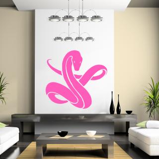 Samolepka Hadí tanec Farba: růžová, Veľkosť: 40 x 38 cm