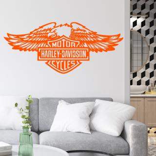 Samolepka Harley Davidson orol Farba: oranžová, Veľkosť: 100 x 43 cm