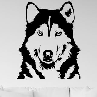 Samolepka Husky Farba: černá, Veľkosť: 80 x 65 cm