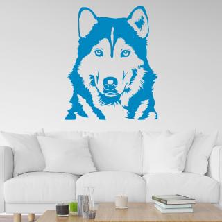 Samolepka Husky Farba: modrá, Veľkosť: 80 x 65 cm