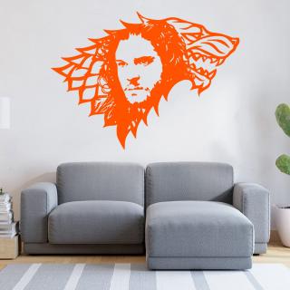 Samolepka Jon Snow Hra o tróny Farba: oranžová, Veľkosť: 100 x 73 cm