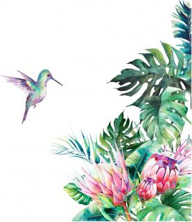 Samolepka Kolibrík s kvetmi