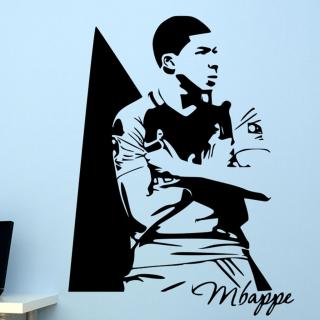 Samolepka Kylian Mbappé Farba: černá, Veľkosť: 100 x 75 cm