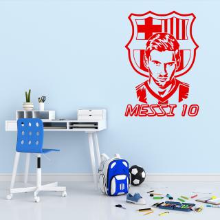 Samolepka Lionel Messi 10 Farba: červená, Veľkosť: 100 x 70 cm