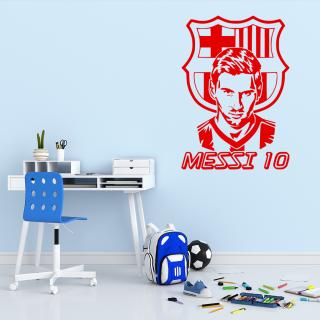 Samolepka Lionel Messi 10 Farba: červená, Veľkosť: 60 x 42 cm