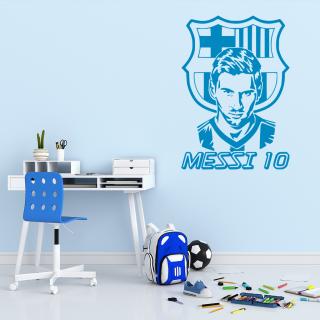 Samolepka Lionel Messi 10 Farba: modrá, Veľkosť: 100 x 70 cm