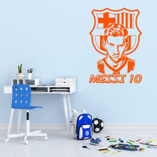 Samolepka Lionel Messi 10 Farba: oranžová, Veľkosť: 100 x 70 cm